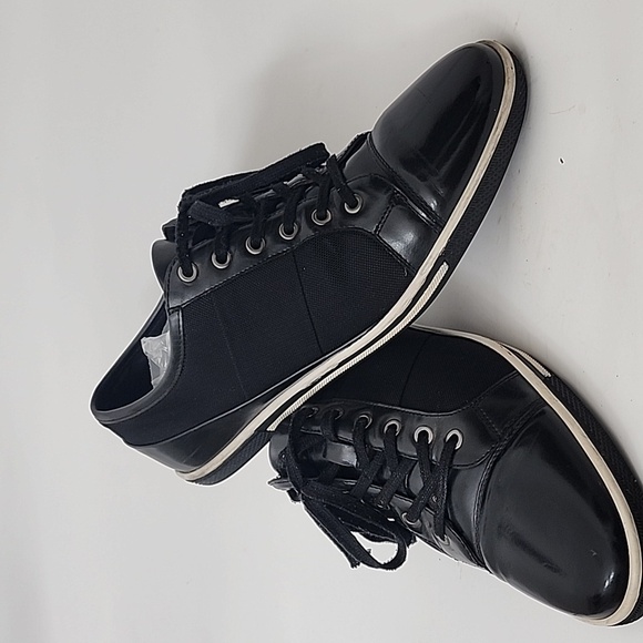 Zanzara Rory Black Leather Sneakers Size 12 - Picture 5 of 11